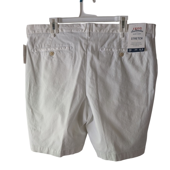 Izod Saltwater Men's Crisp White Flat Front Shorts W38 - Picture 3 of 4